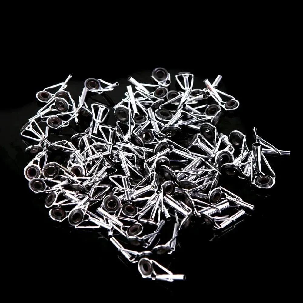 80Pcs Fishing Rod Guide Tip Repair Kit Set DIY Eye Rings Different Size Stainless Steel Frame With Box 2021 New In Fast Delivery