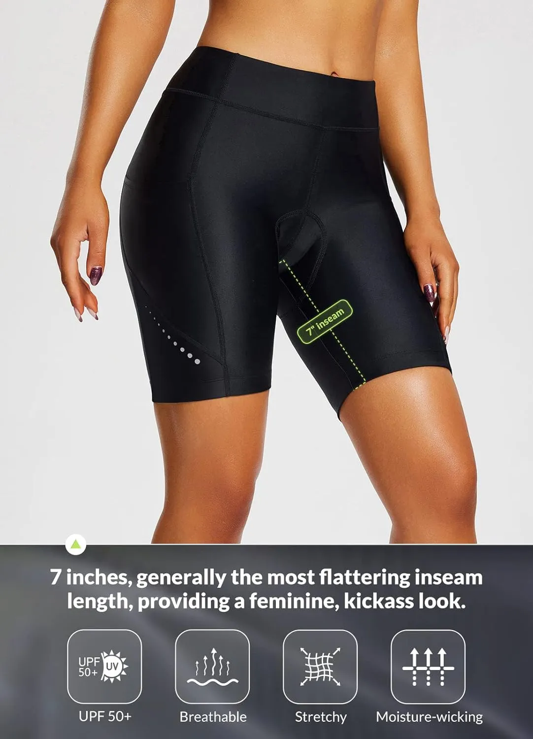 BALEAF Women's 4D Padded Bike Shorts Cycling Underwear with Pockets UPF50 