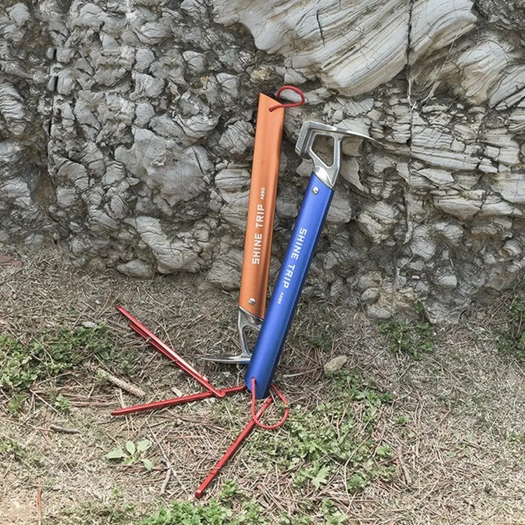 SHINE A260 TRIP Outdoor Climbing Hammer Aluminum Camping Tent Canopy Nail Hammer Multifunctional Survival Hammer(Orange)