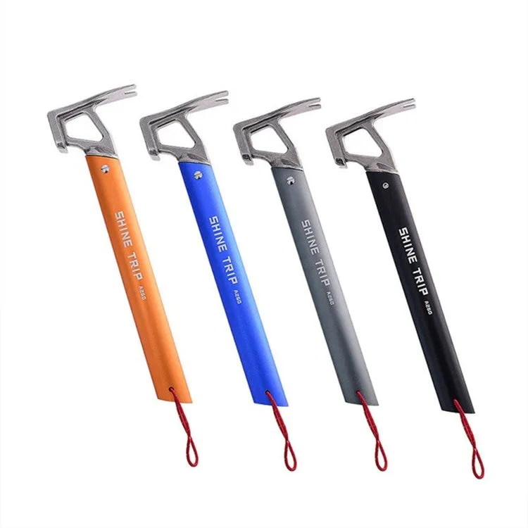 SHINE A260 TRIP Outdoor Climbing Hammer Aluminum Camping Tent Canopy Nail Hammer Multifunctional Survival Hammer(Orange)